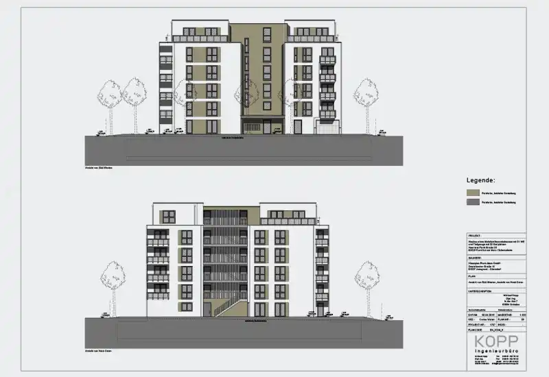 Technischer Bauplan mit Raumaufteilung