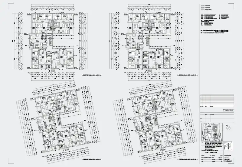 Architektenzeichnung mit Außenansicht eines Gebäudes